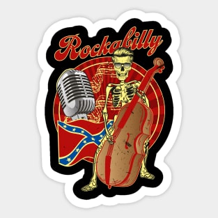 Rockabilly Bass Skeleton Sticker